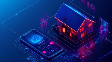 Smart home concept. Remote home control in a mobile application