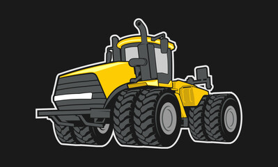 Tractor Farming Machine Logo Vector
