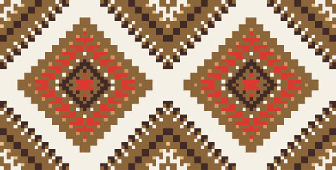 Fabric Texture Ikat Pattern Designfolk Embroidery, Aztec Geometric Ornament Print. Design for Carpet, Wallpaper, Clothing, Wrapping, Fabric