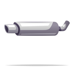 Car exhaust pipe vector isolated illustration