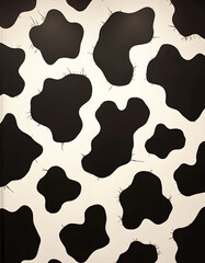 Classic black and white cow print pattern