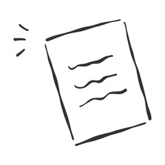 手描きのゆるいメモ帳の線画アイコン