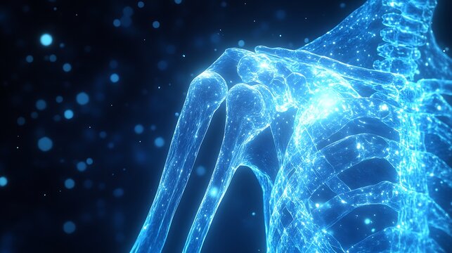 A holographic image showing the mechanics of a dislocated shoulder