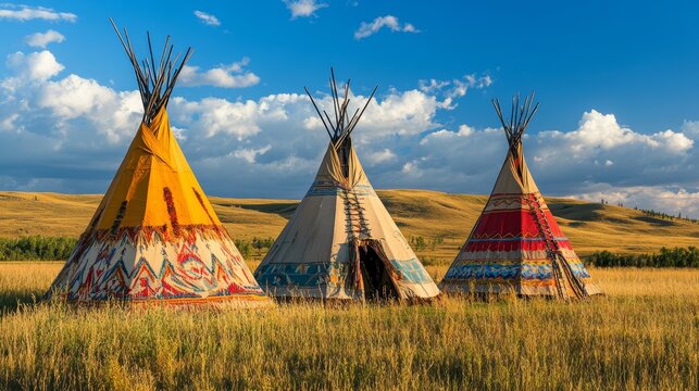 Native American Teepees in North America, Generative AI
