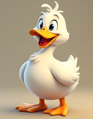 Cartoon Duck with silly expression