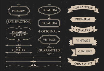 Vintage banner and design element collection vector illustration