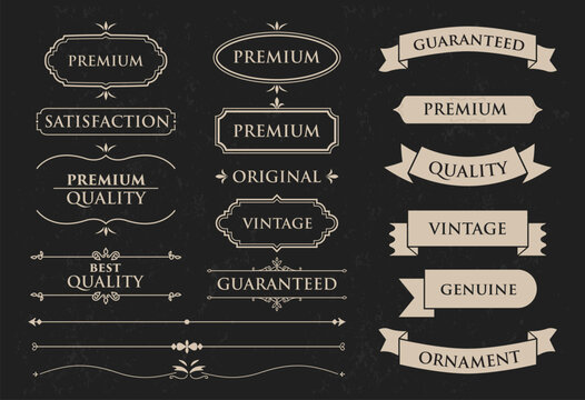 Vintage banner and design element collection vector illustration