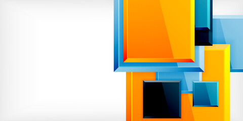 Colorful squares with reflections abstract background design. Vector Illustration For Wallpaper, Banner, Background, Card, Book Illustration, landing page