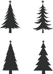 Fototapeta premium Minimalist Christmas Trees Silhouette