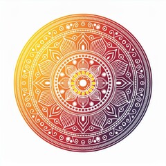 Obraz premium Mandala art design also called rangoli, decorative elements on white background