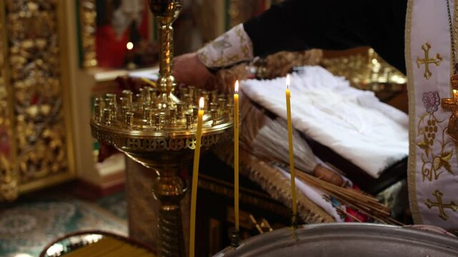 baptismall in the old wooden church for baptism