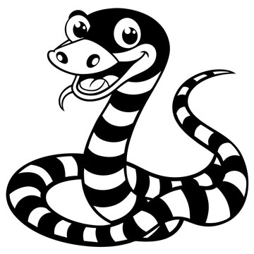 recommend clip art: It's funny crazy big eyes cartoon snake silhouette vector art
