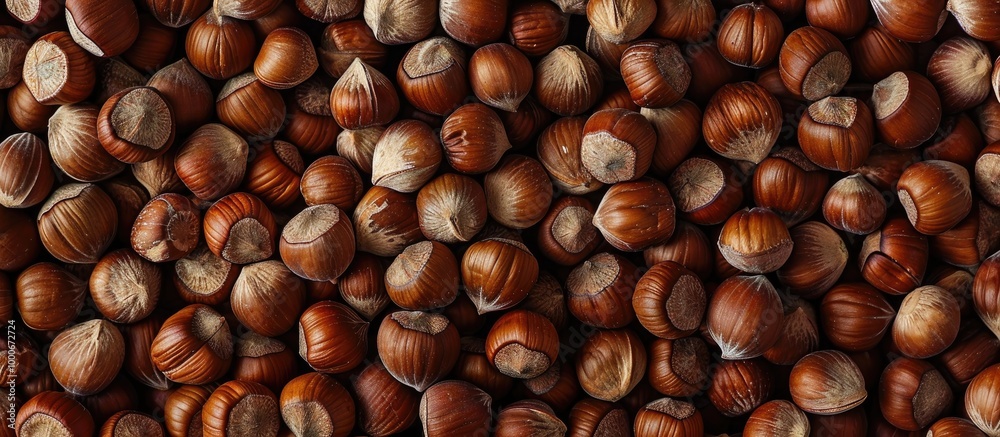 Canvas Prints Heap Of Many Whole Ripe Brown Hazel Nuts