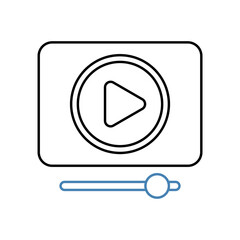 video player concept line icon. Simple element illustration. video player concept outline symbol design.