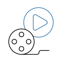 film concept line icon. Simple element illustration. film concept outline symbol design.