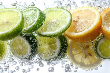 Lemon wedges and lime juice