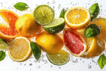 Lemon wedges and lime juice