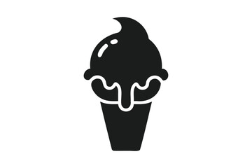 Ice Cream Silhouette Icon Silhouette Clipart Vector Illustration Transparent White Background