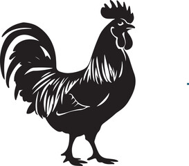 hand drawn rooster logo