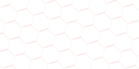 Abstract hexagon pattern on red shadow. Glowing hexagon background.