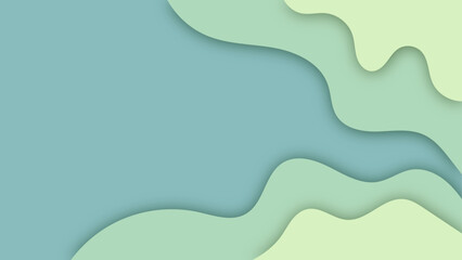Abstract green paper cut shapes background