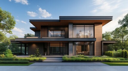 Fototapeta premium Modern Villa Design with Elegant Open Space