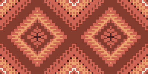 Ethnic Pattern Arabic Geometric Patternfolk Embroidery, Aztec Geometric Ornament Print. Design for Carpet, Wallpaper, Clothing, Wrapping, Fabric