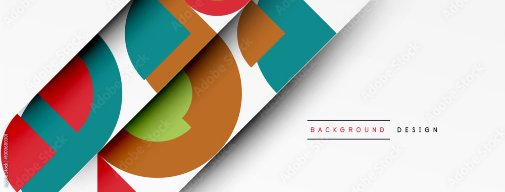 Poster Geometric design abstract background - circles squares