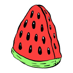 Flat illustration of a watermelon
