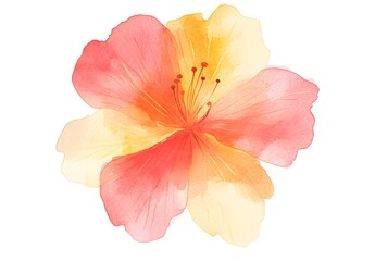 Watercolor flower illustration isolated on a white background, simple watercolor clipart cutout, 