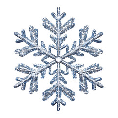 Sparkling Glitter Snowflake: An elegant snowflake design embellished with sparkling glitter effects. png, transparent background.