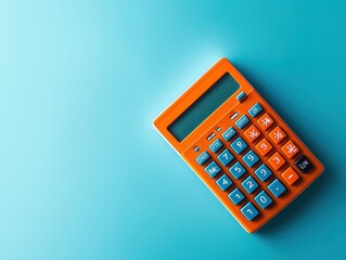 Orange Calculator on Blue Background