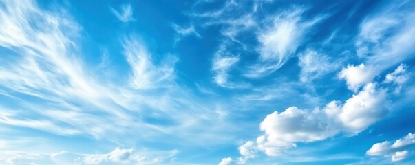 vibrant lovely blue sky with a backdrop of cloud formations