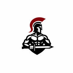 Sparta Logo, Spartan Helmet and Cloak for Greek Roman Warrior Knight Solider logo design inspiration