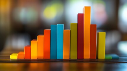 Business Ascendancy: Shaded Bar Graph Illustrating Progressive Growth