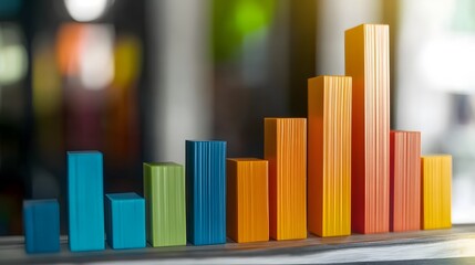 Business Ascendancy: Shaded Bar Graph Illustrating Progressive Growth