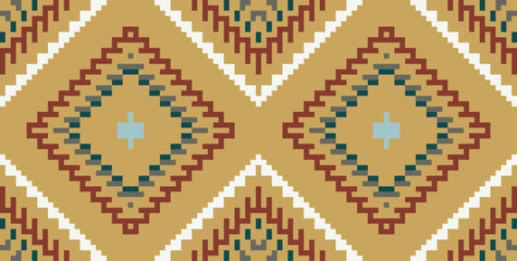 Pixel Art Abstract Ndebele Traditional Attirefolk Embroidery, Aztec Geometric Ornament Print. Design for Carpet, Wallpaper, Clothing, Wrapping, Fabric