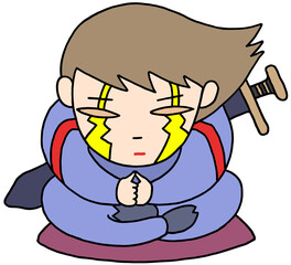 忍者キャラクター - 忍びの者・座禅・冥想・修行・黙念