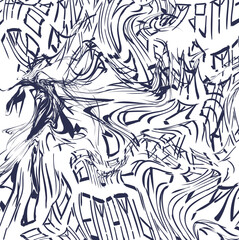 Abstract image in the form of stretched lines and spots.