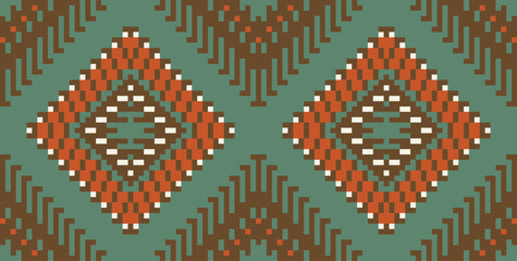Traditional Thai Art Traditional Pattern Drawingfolk Embroidery, Aztec Geometric Ornament Print. Design for Carpet, Wallpaper, Clothing, Wrapping, Fabric