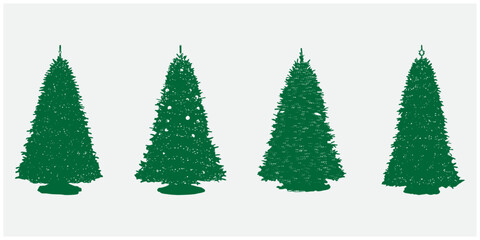Christmas tree for background, green Christmas tree with lights vector