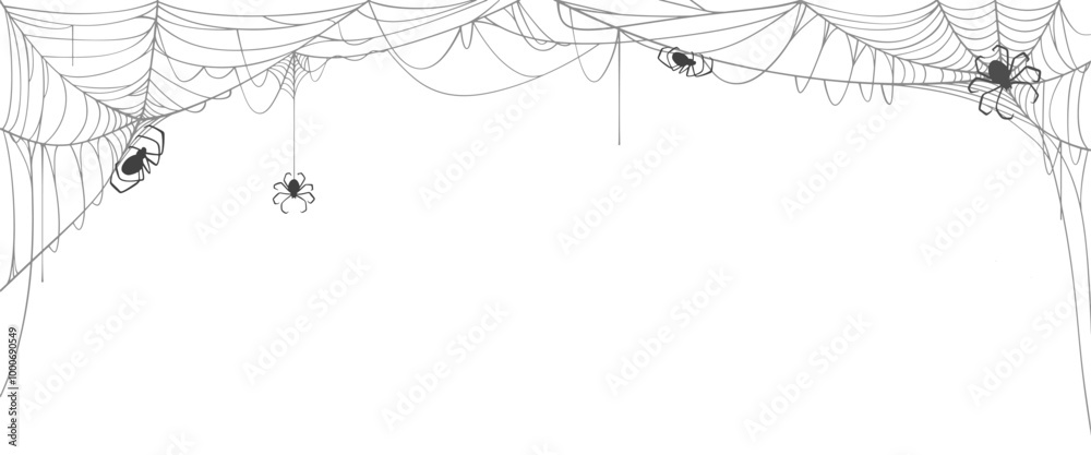 Canvas Prints spider web line art vector