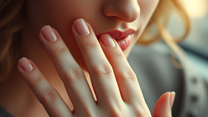 close up of hands with manicure