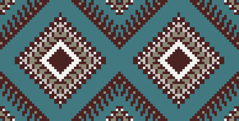 Ethnic Design Islamic Pattern Designfolk Embroidery, Aztec Geometric Ornament Print. Design for Carpet, Wallpaper, Clothing, Wrapping, Fabric