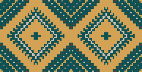 Saree Abstract Geometric Pattern Designfolk Embroidery, Aztec Geometric Ornament Print. Design for Carpet, Wallpaper, Clothing, Wrapping, Fabric