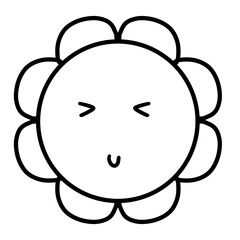 Flower Faces Outline
