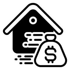 House loan icon, glyph icon style