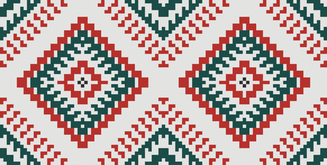 Abstract Ikat Blouse Patternfolk Embroidery, Aztec Geometric Ornament Print. Design for Carpet, Wallpaper, Clothing, Wrapping, Fabric