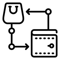 transaction icon, Line icon style