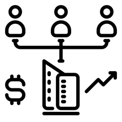 equity icon, Line icon style